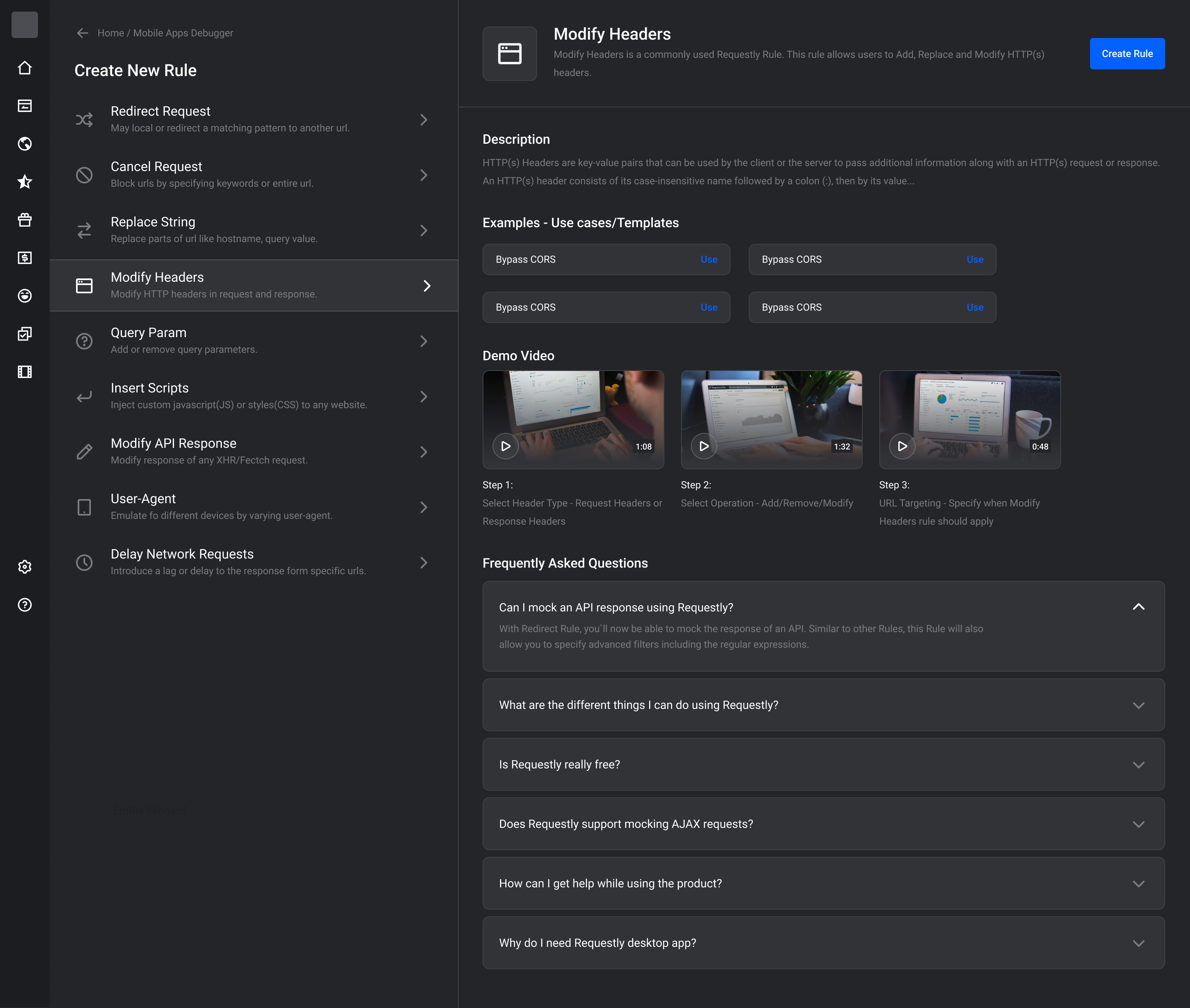 Request Modification in Requestly