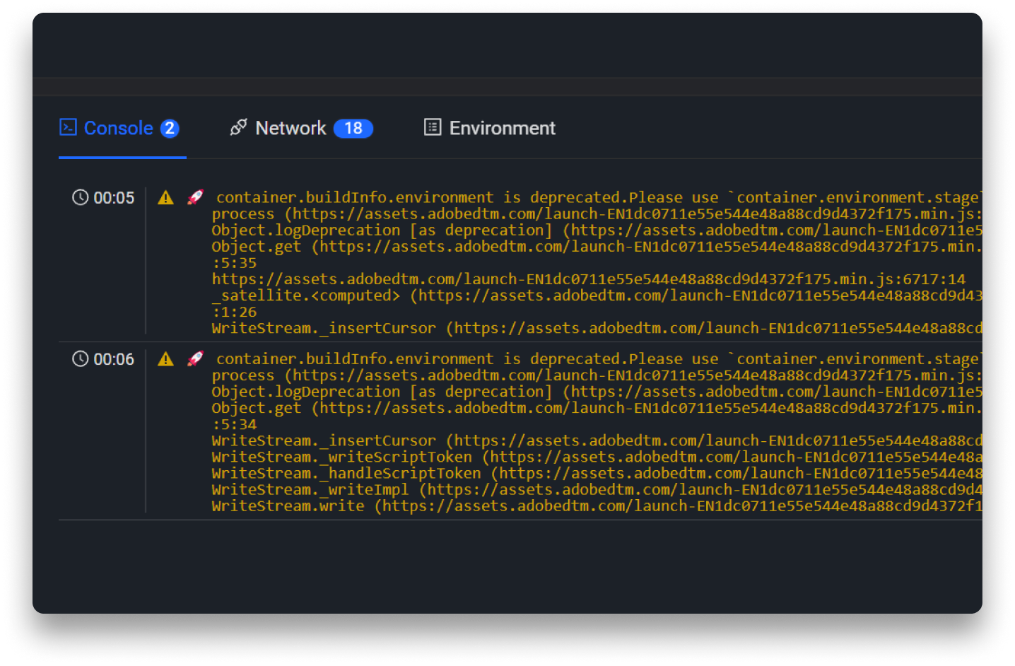 Console logs