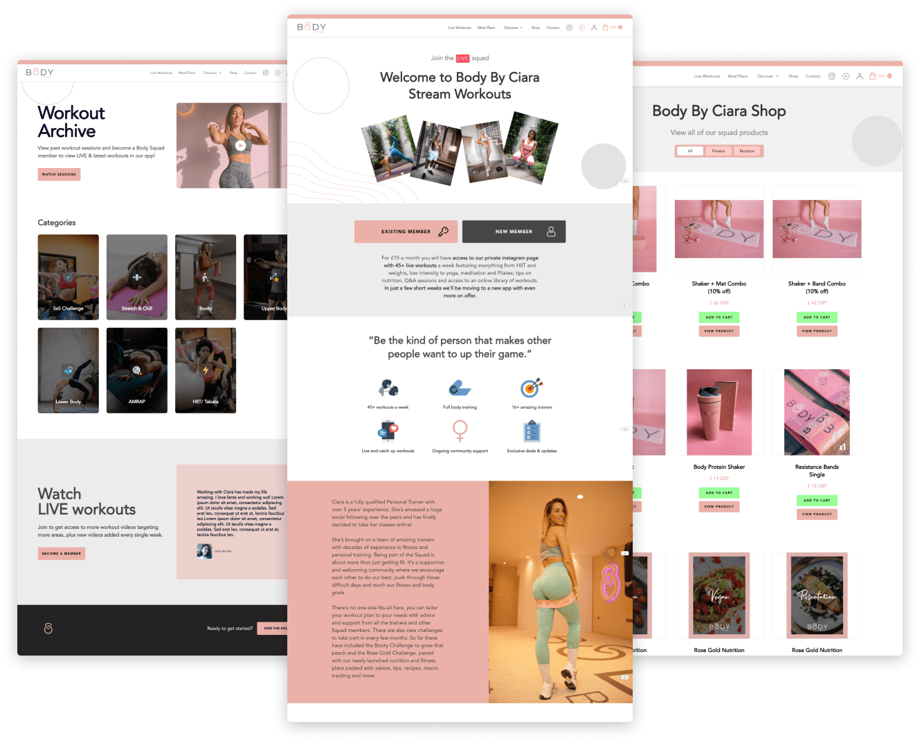 Body by Ciara's fitness subscription platform — preview