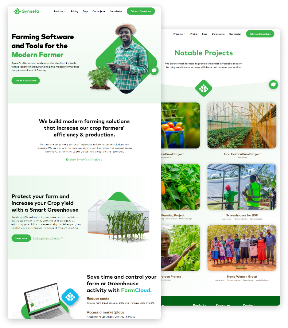Farming Software for the Modern Farmer with Synnefa — full site preview