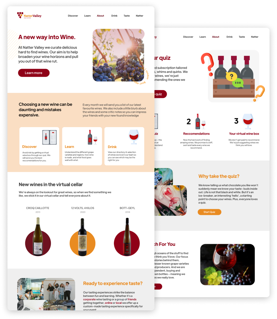 A fine wine tasting community platform — preview