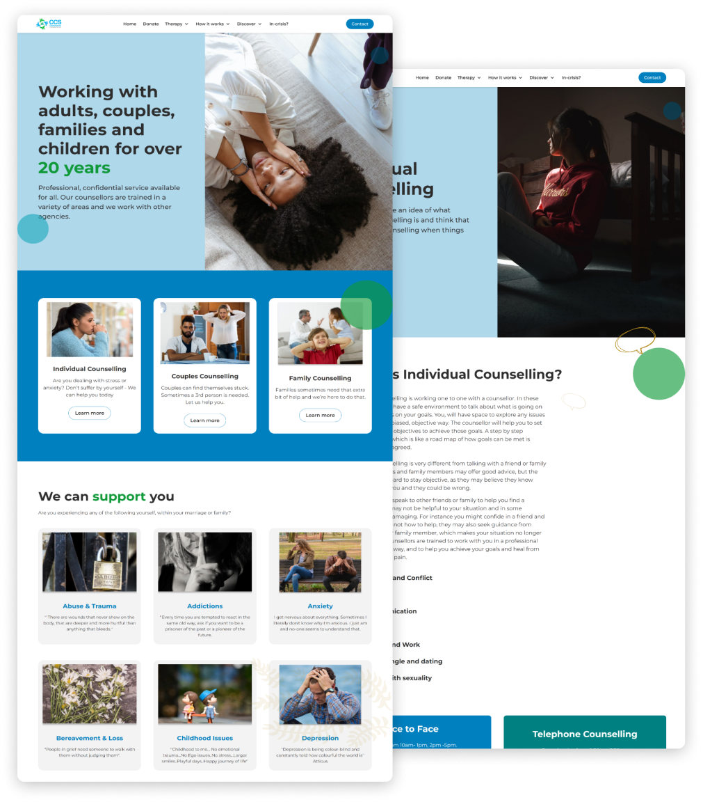 Christian confidential counselling — full site preview