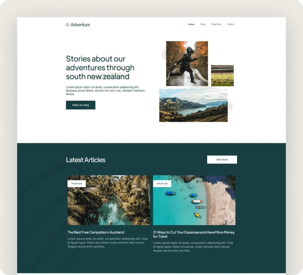 Adventure blog template