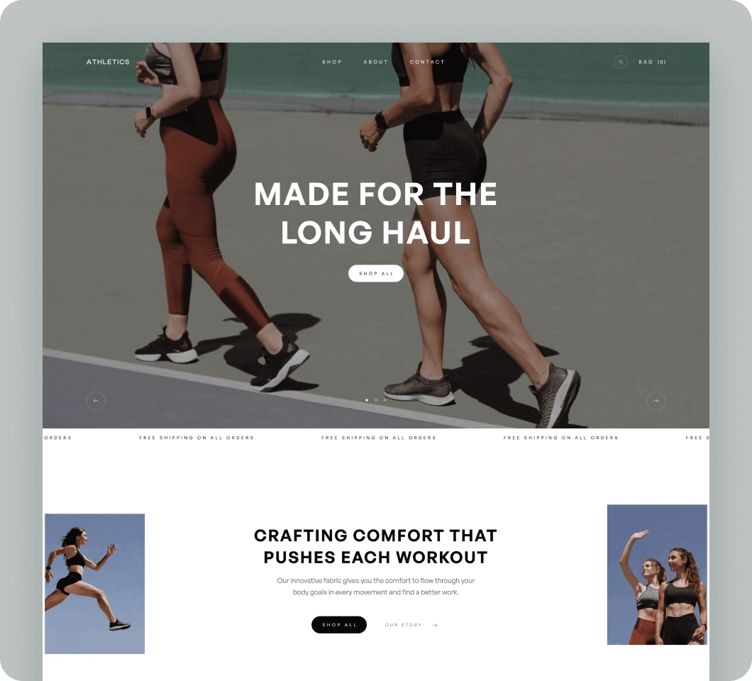 Athletic ecommerce template
