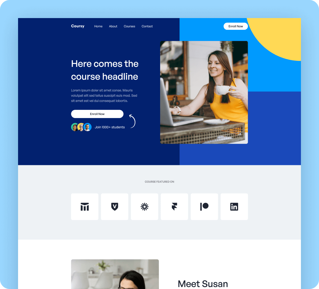 Course template for Webflow