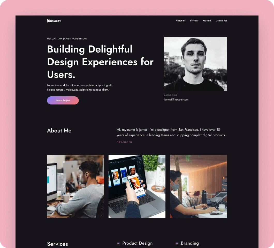 Freelancer portfolio template 3