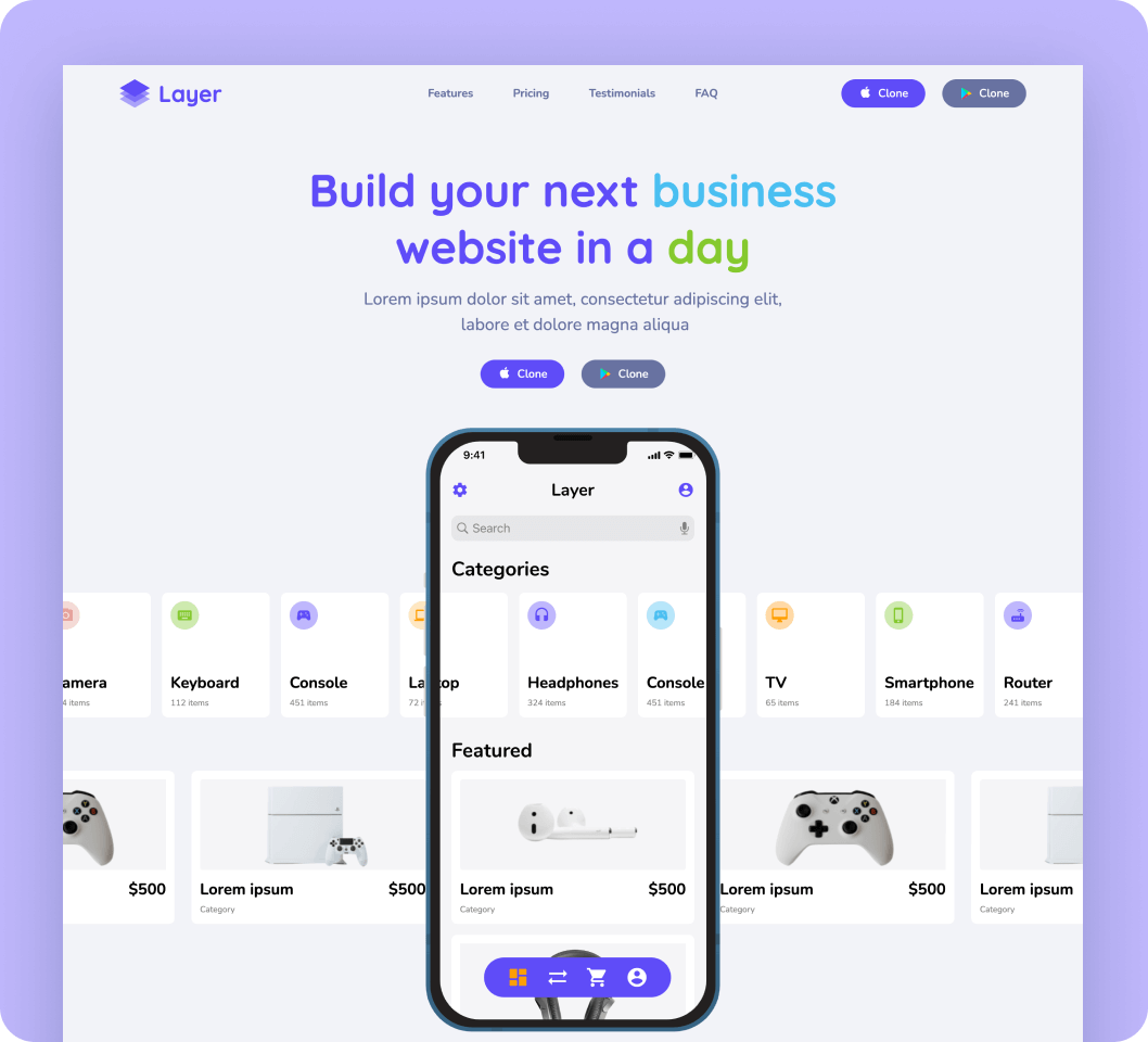 Layer Webflow template