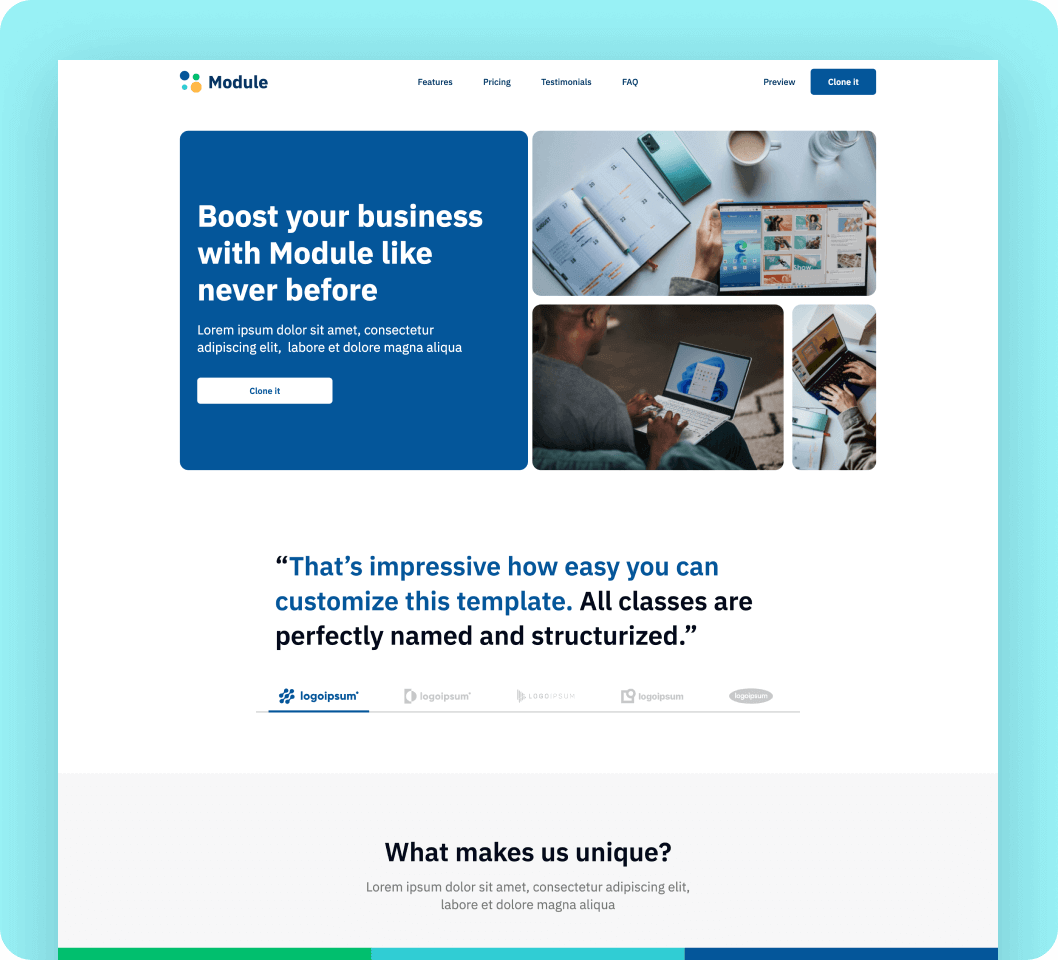 Module Webflow template