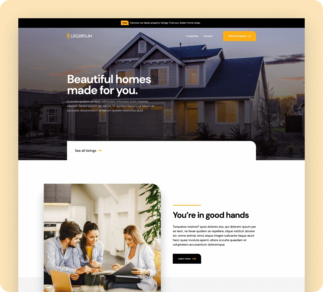 Real estate Webflow template