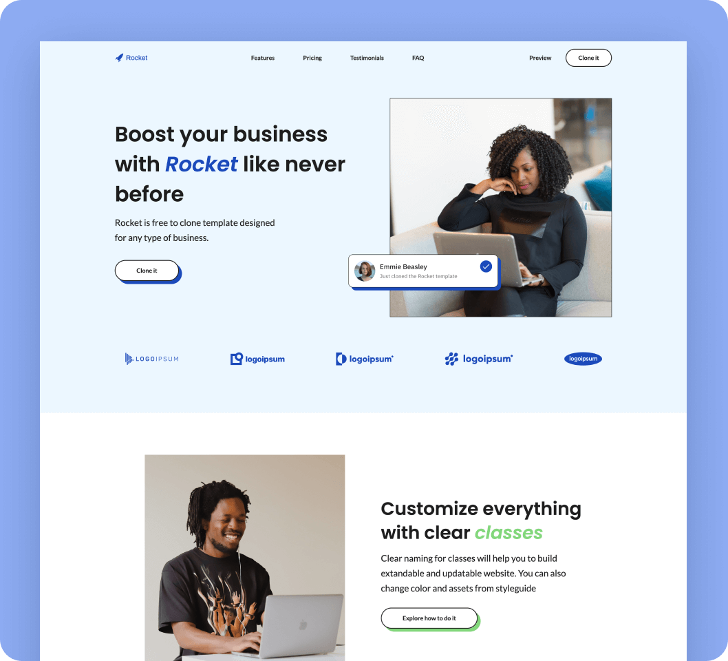 Rocket Webflow template