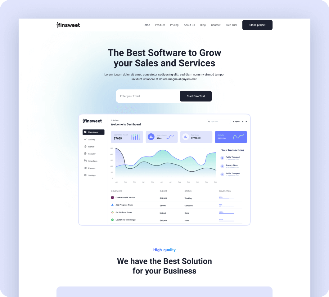 Saas template 3 for Webflow