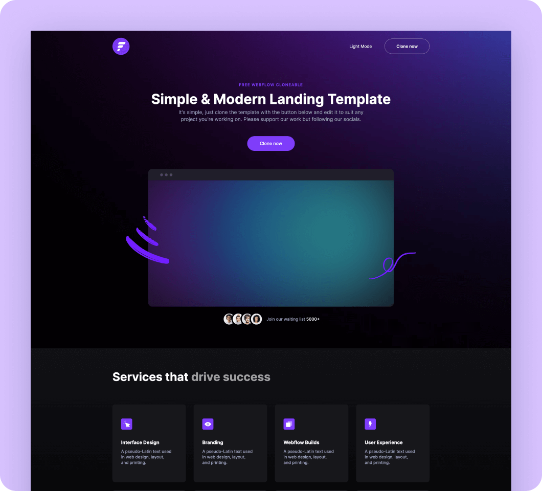 Saas template 5 for Webflow