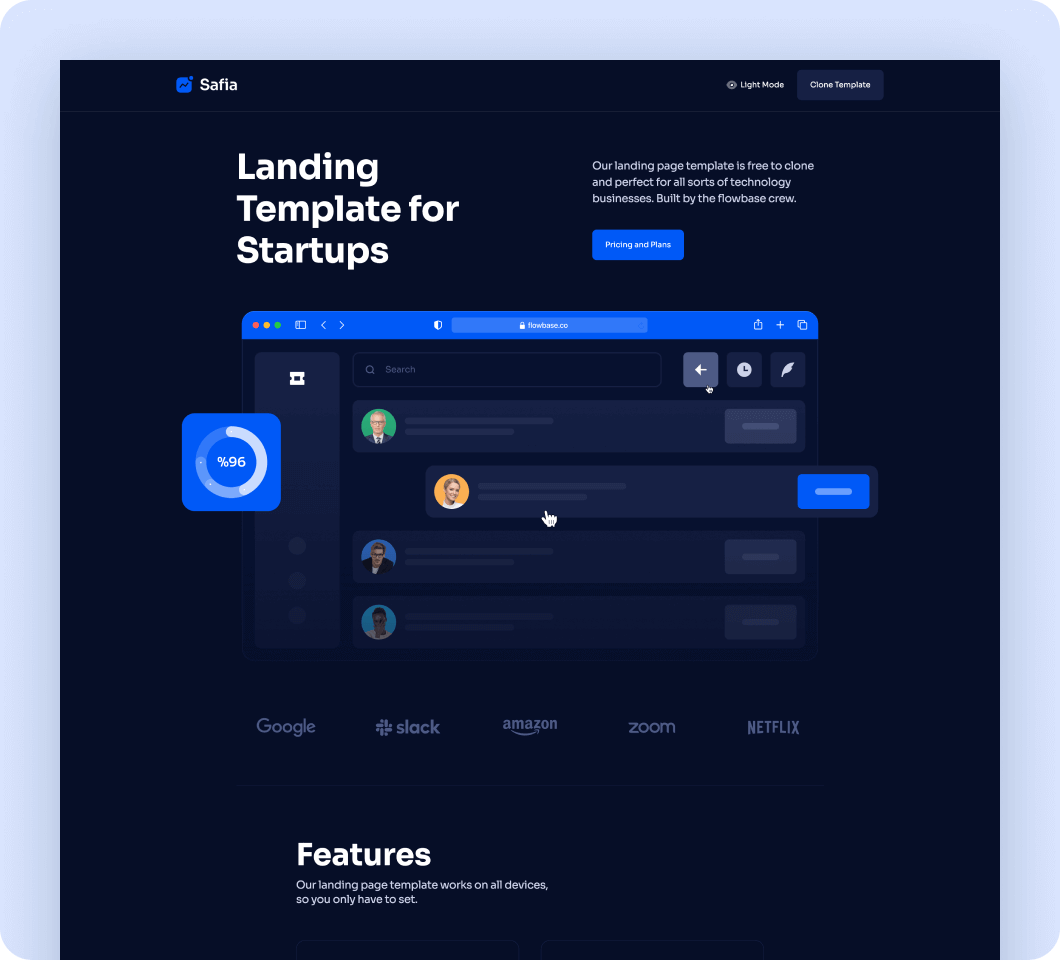 Saas template for Webflow