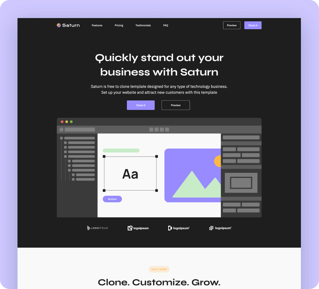Saturn Webflow template