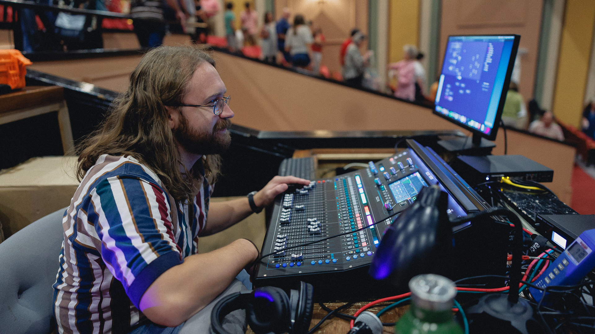 Sound technician manning the booth