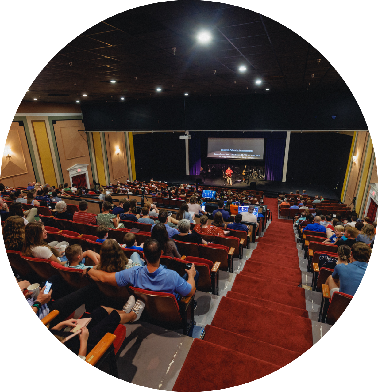 Inside a worship service