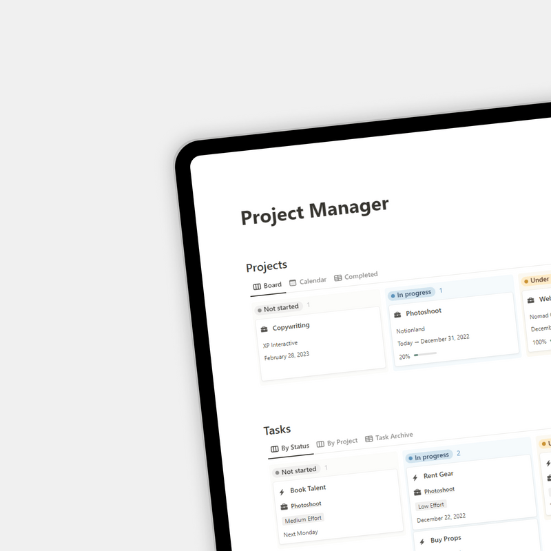 Task & Project Manager - Notion Template