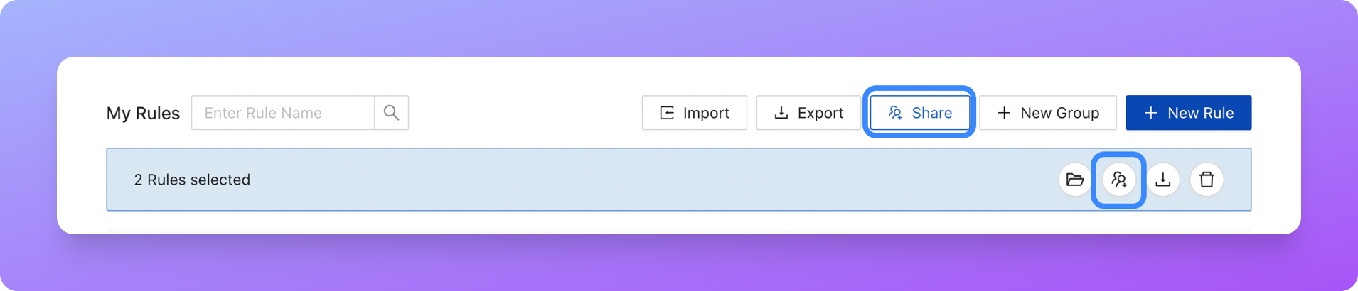 Click on Share Button on toolbar