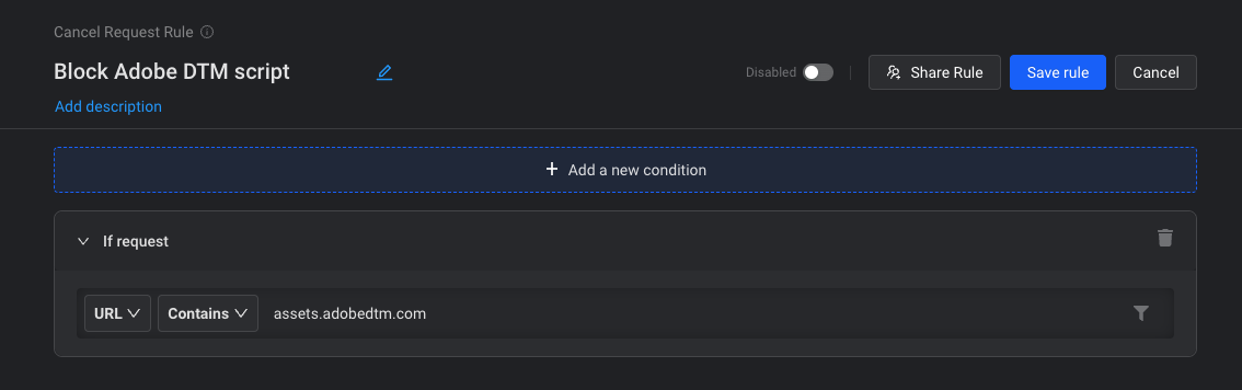 Rule to Block Adobe Launch Tags