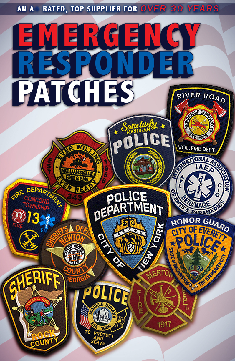 Email campaign design for embroidered patches, specifically for emergency responders.