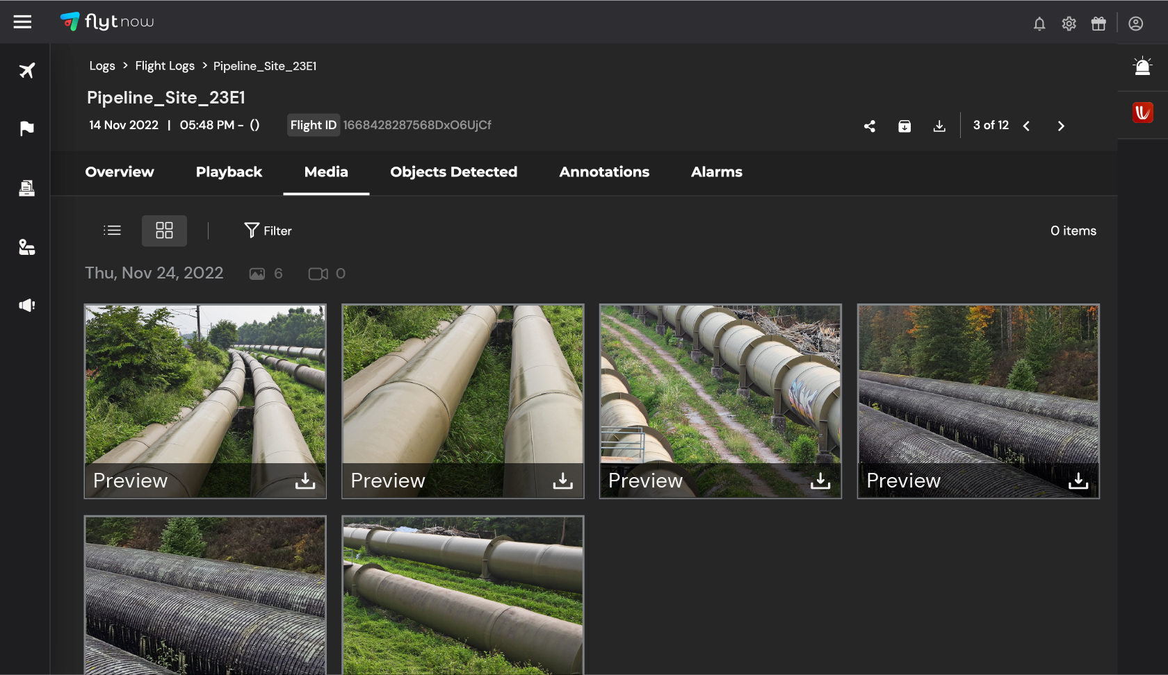 Store images and videos on cloud and Identify leaks on pipelines with FlytNow's solution