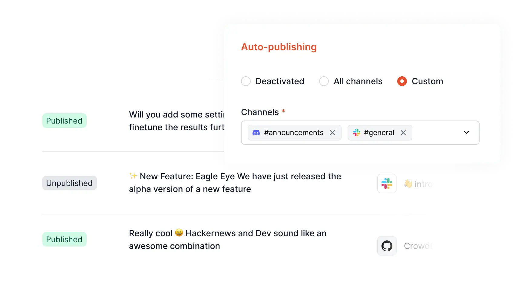 Auto-publish Conversations with crowd.dev
