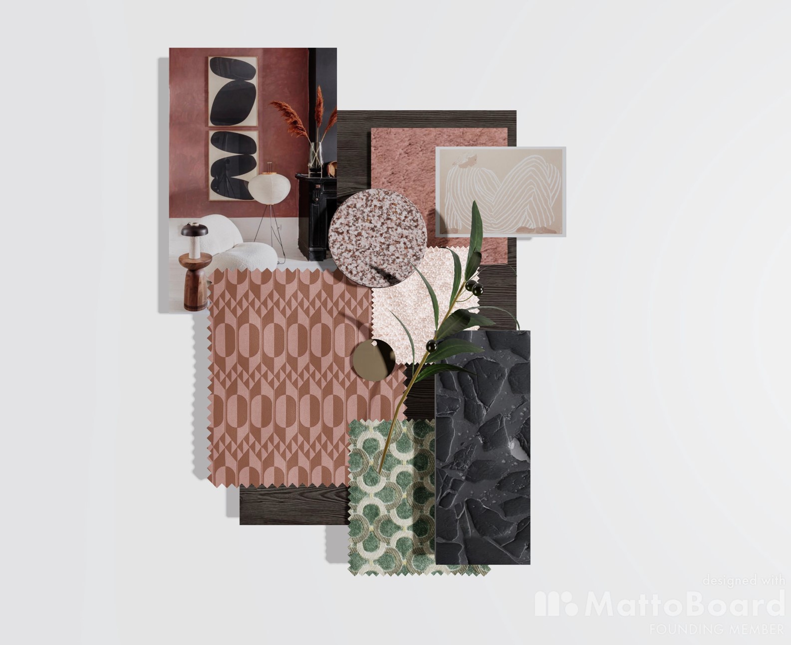 Rustic Mattoboard Maroon Den - Edit this Material Mood Board on Mattoboard