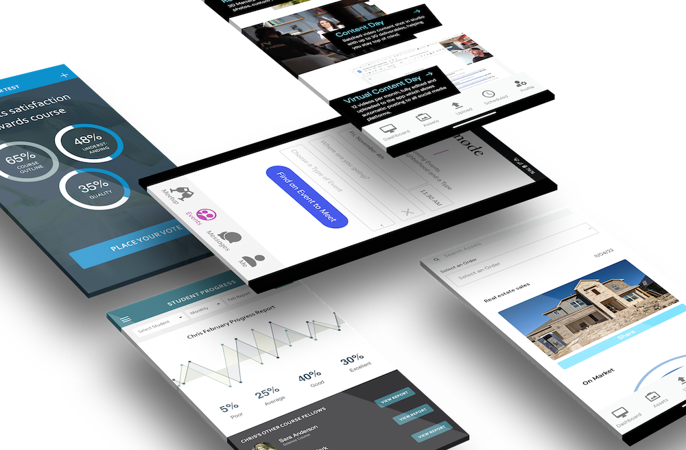 ui screens show different no code solutions