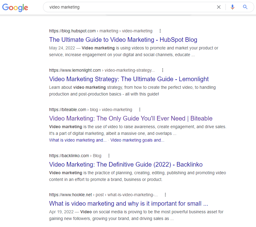 screenshot of hub page ranking 3rd