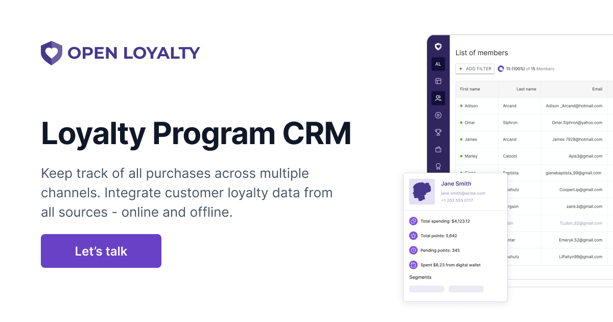 Loyalty Program CRM Get a 360 View of Your Customers Open Loyalty