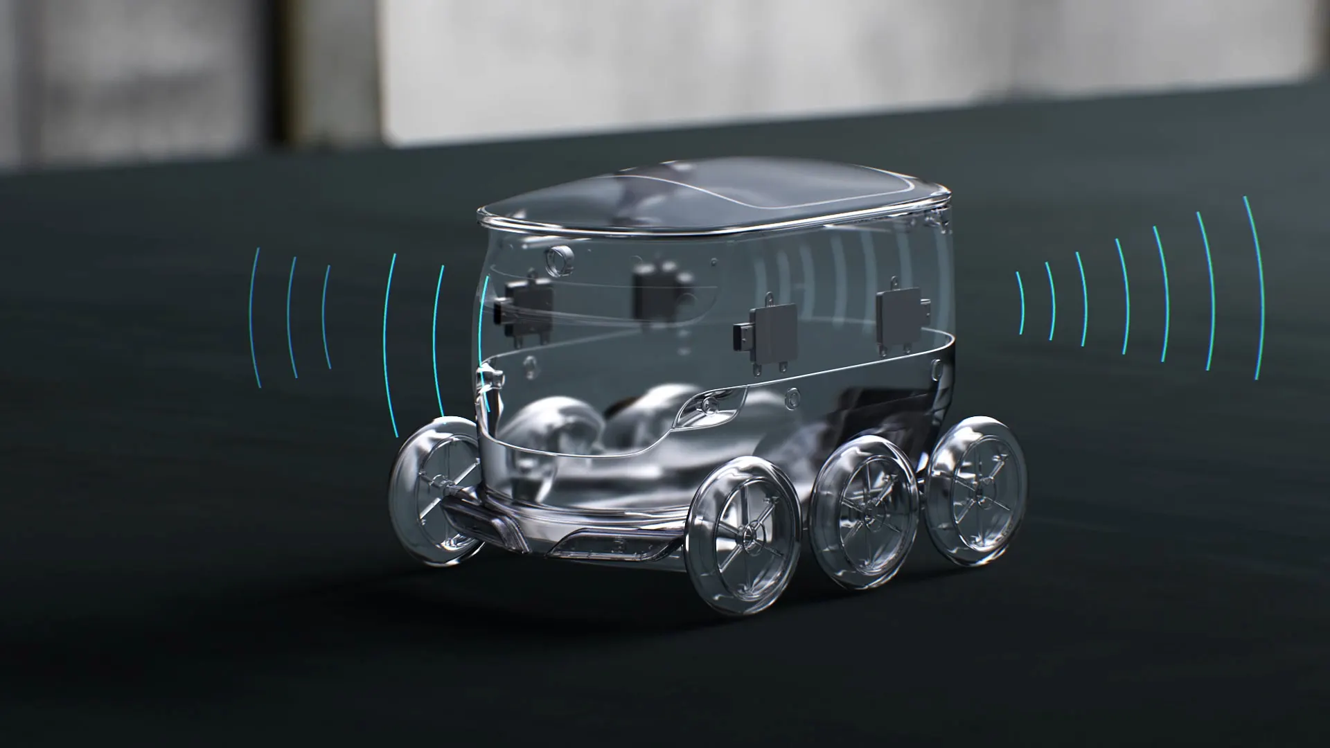 Durchsichtiger Transportroboter von Innen