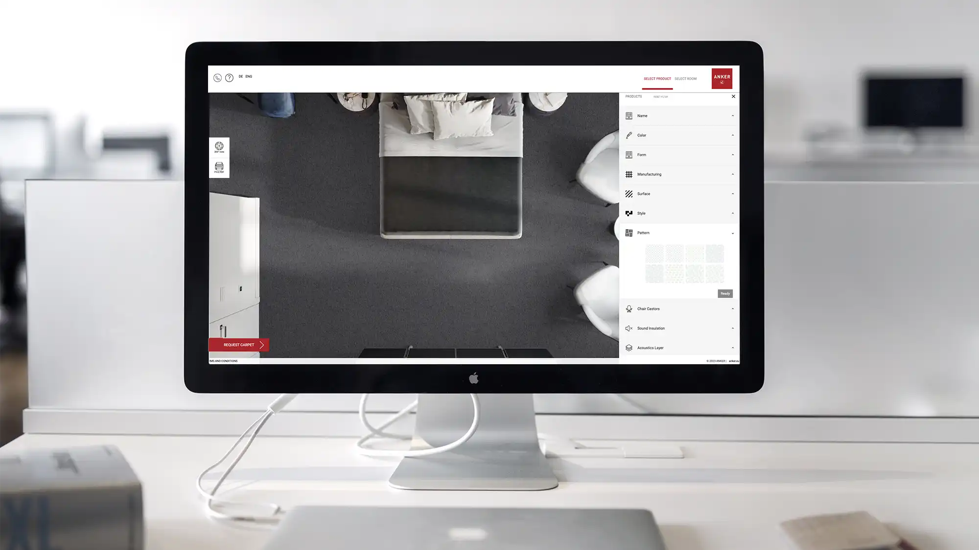 ANKER online shop with product configurator within a desktop screen