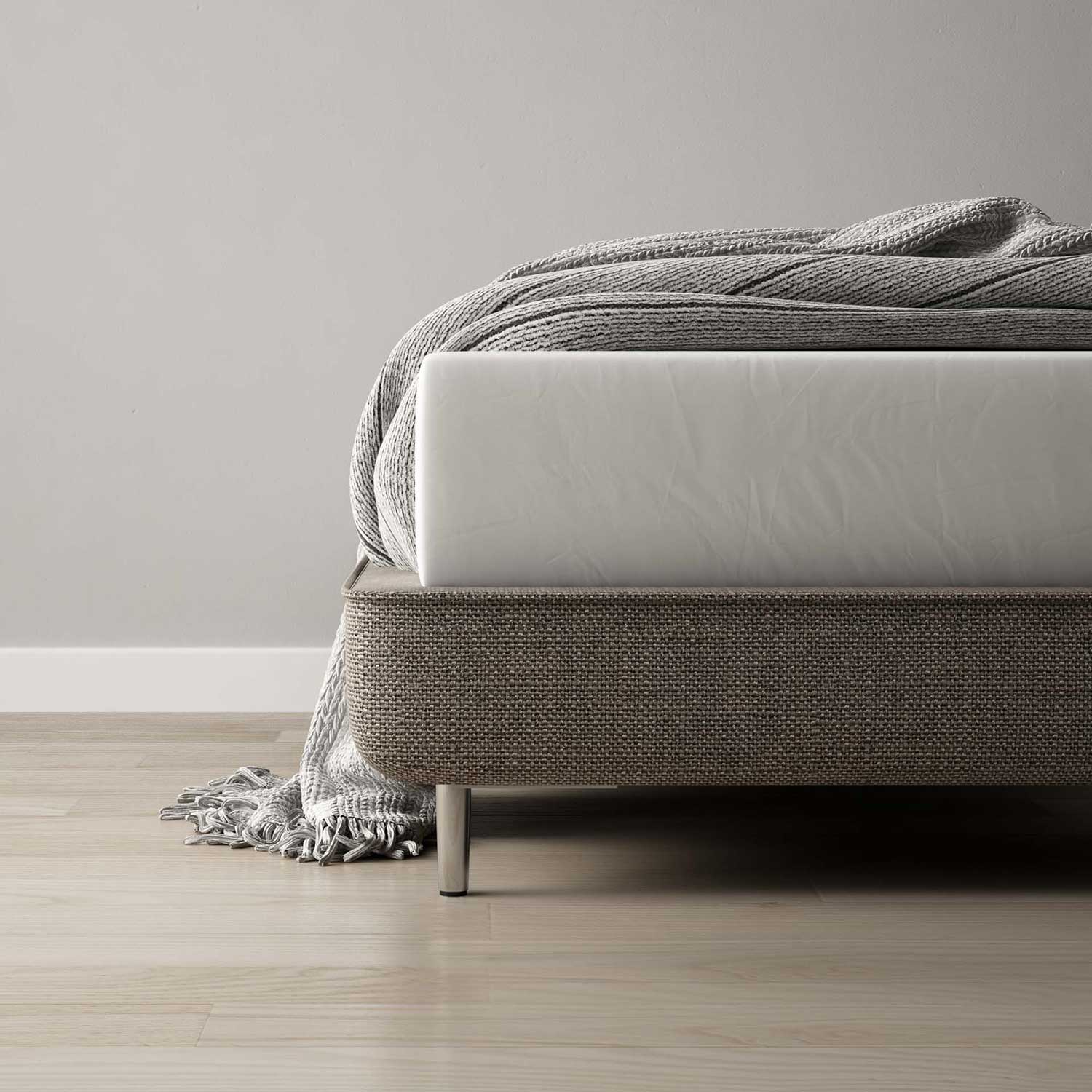 Graubraunes Plattformboxspringbett von Schlaraffia