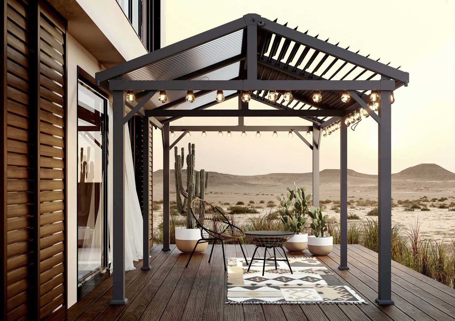 Outdoor Pavillon von MWH in einer Wüstenlandschaft