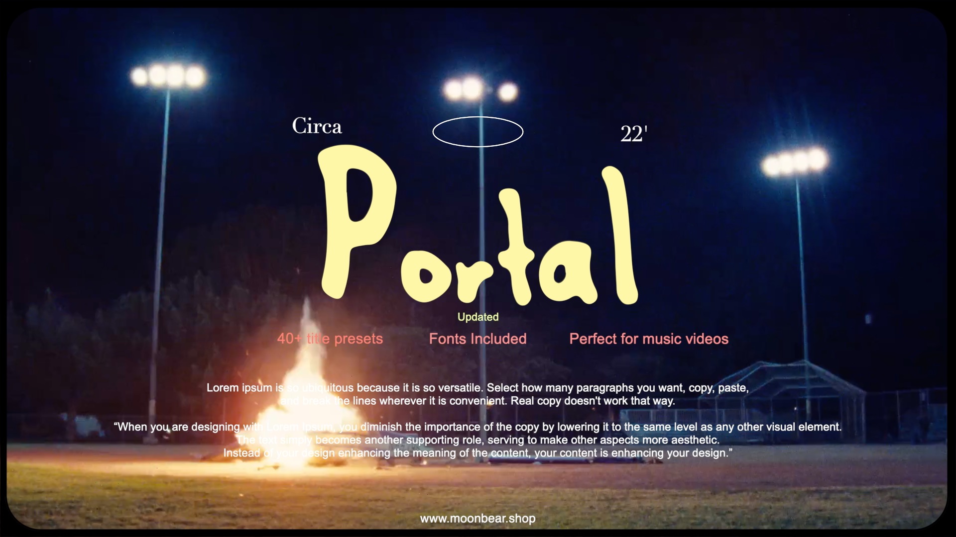 Over 40+ Professionally Designed Preset Text / Title for films, videos, commercials and everything in between. Portal is a plugin for Final Cut Pro, photoshop, premiere & after effects but can be used in DaVinci Resolve or Sony Vegas by first editing the titles in the fore mentioned programs.