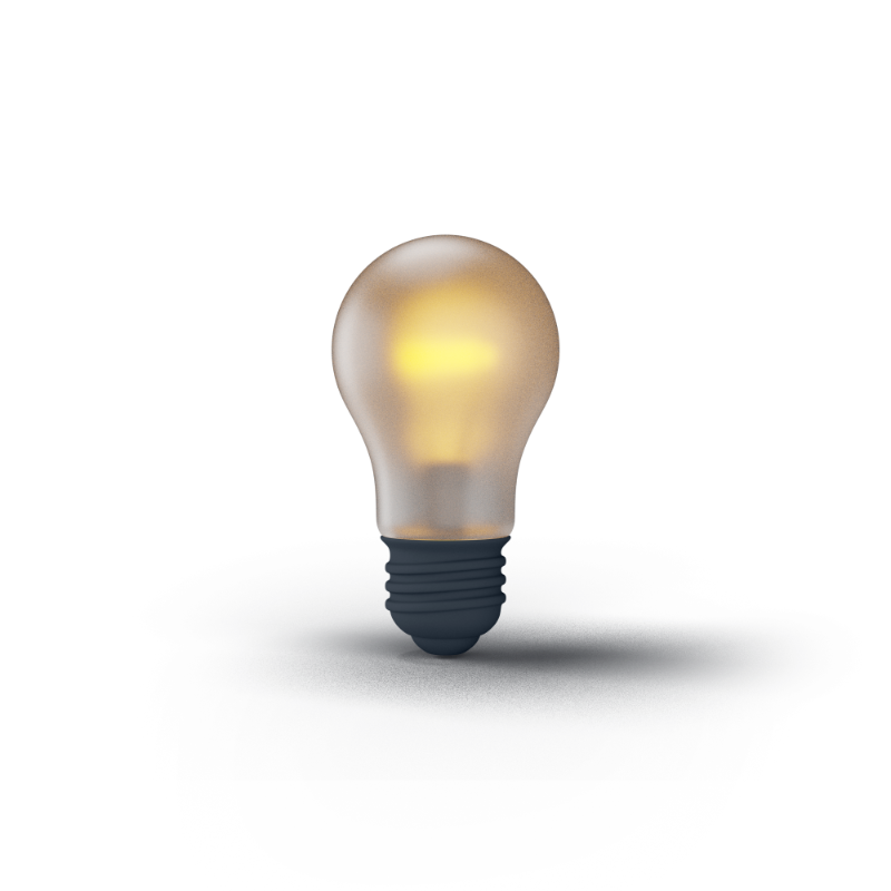 VBTcoach monochrome 3D icon - lightbulb