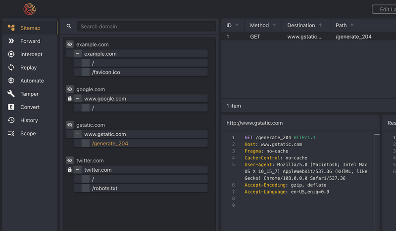 Caido - A lightweight web security auditing toolkit