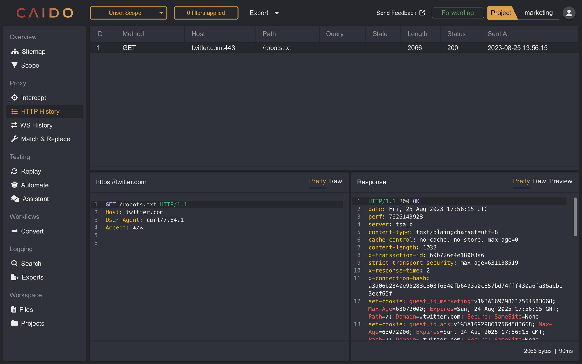 Caido - A lightweight web security auditing toolkit