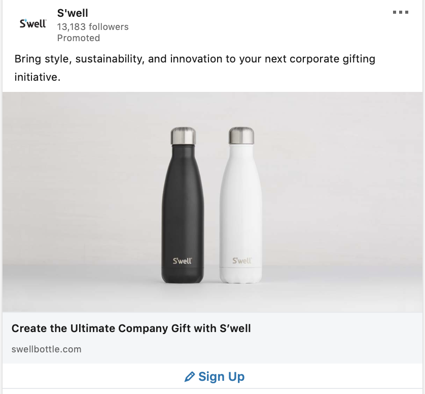 Types of LinkedIn Ads example 