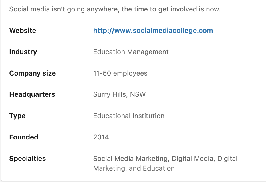 complete LinkedIn brand information