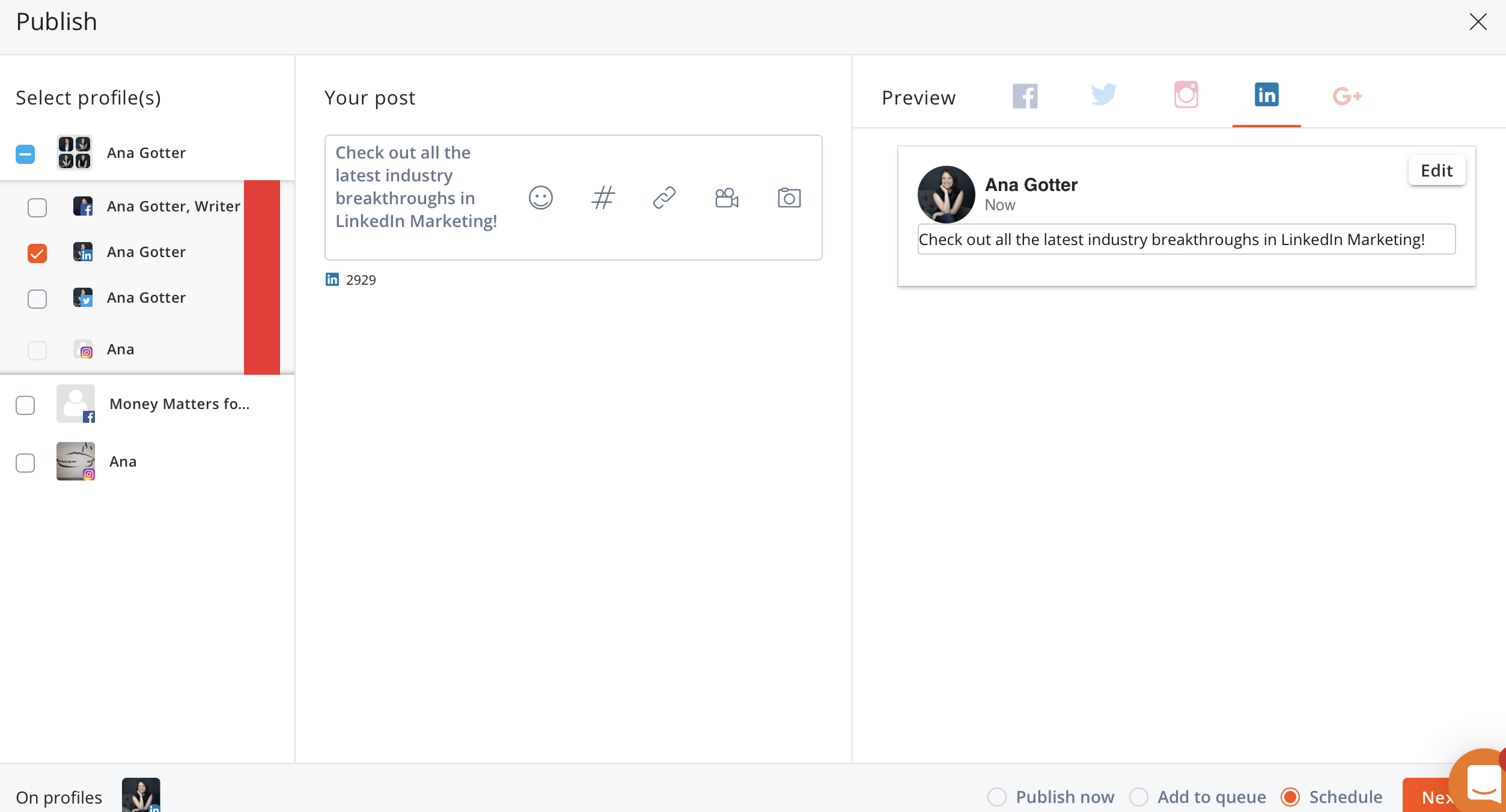 Social media scheduling software like Agorapulse is important for LInkedIn marketing