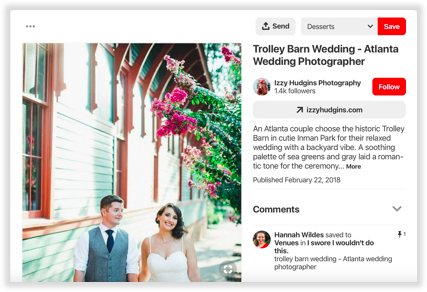 Example of a pin with keywords 