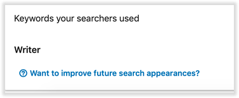 Keywords searchers used