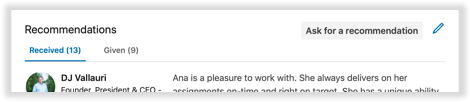  LinkedIn recommendations