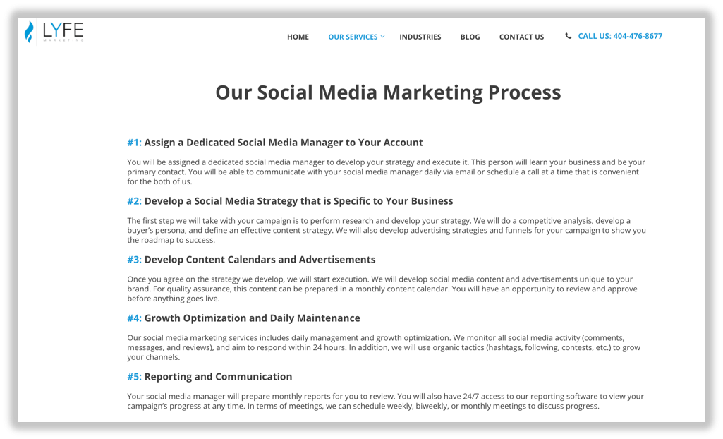 Lyfe Social Media Marketing Process