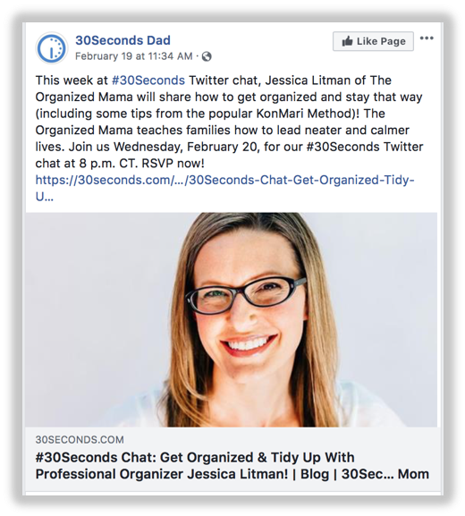 30Seconds Dad uses Twitter as a cross-platform promotion
