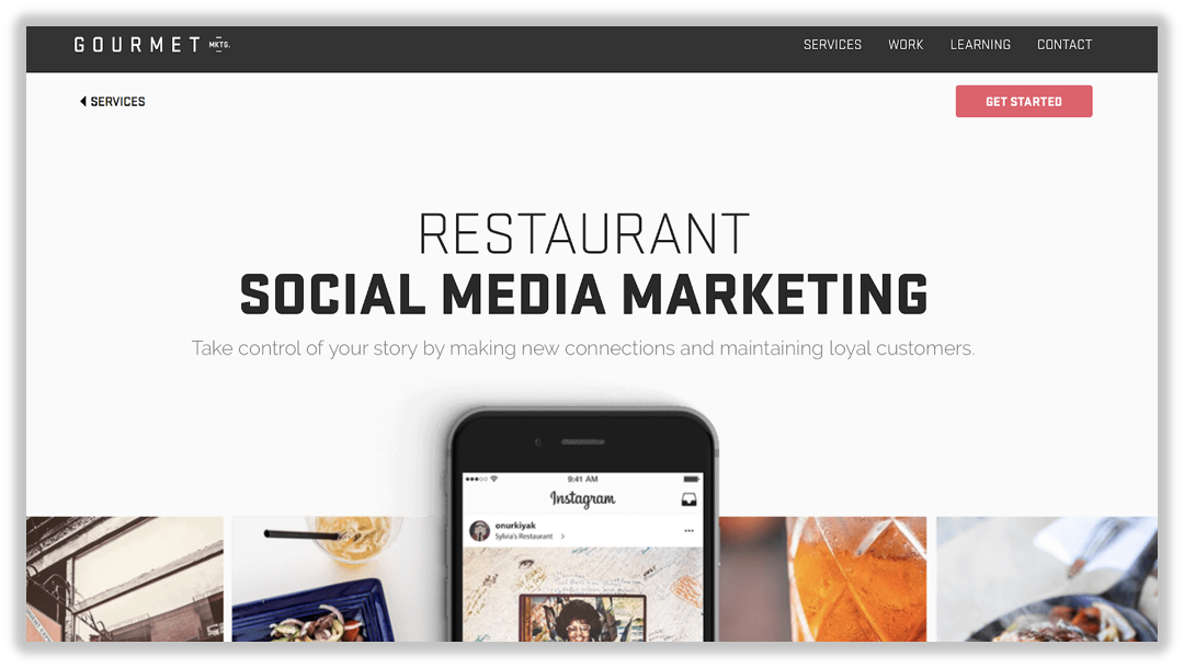Restaurant social media marketing sample