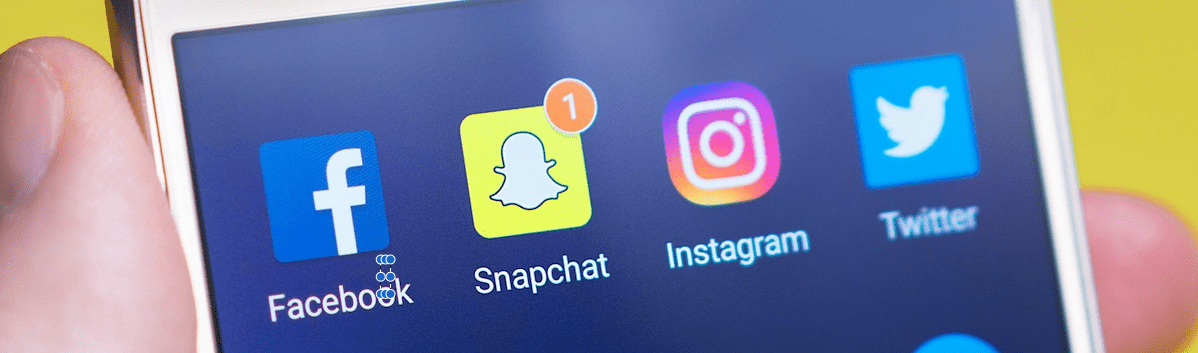 Facebook, Snapchat Instagram, Twitter apps on mobile