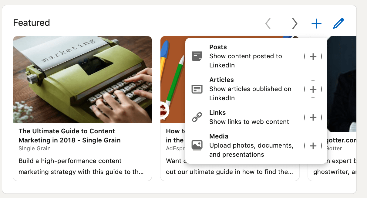 LinkedIn featured content for influencers 