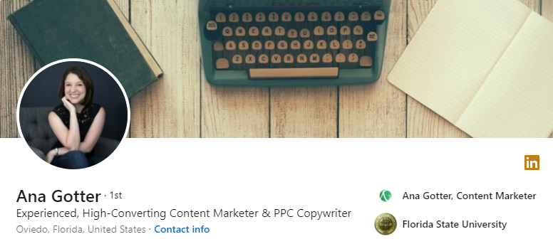 Ana Gotter Tagline LinkedIn